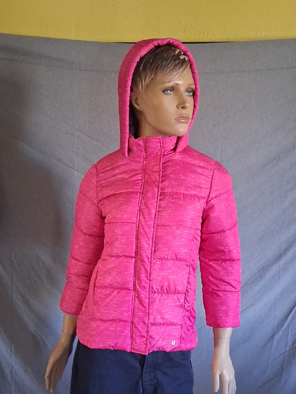 Xersion Hooded Hot Pink Quilted Puffer Jacket